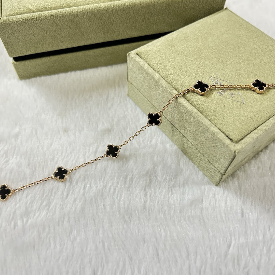 [JEWELICORN]CLOVER 6 MOTIF  ONYXS BRACELET