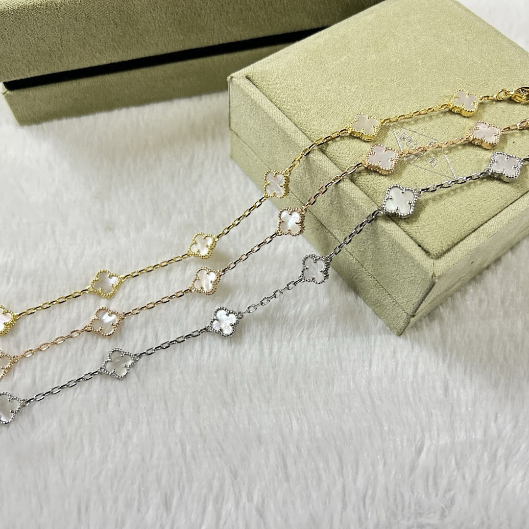 [JEWELICORN]CLOVER 6 MOTIF WHITE MOP BRACELET