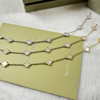 [JEWELICORN]CLOVER 6 MOTIF WHITE MOP BRACELET