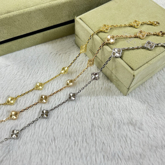 [JEWELICORN]CLOVER 6 MOTIF DIAMOND BRACELET