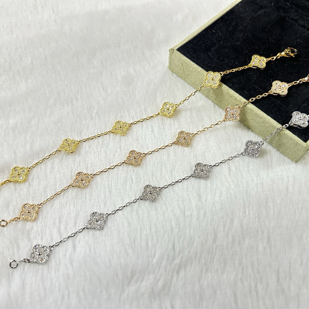 [JEWELICORN]CLOVER 6 MOTIF DIAMOND BRACELET