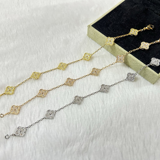 [JEWELICORN]CLOVER 6 MOTIF DIAMOND BRACELET