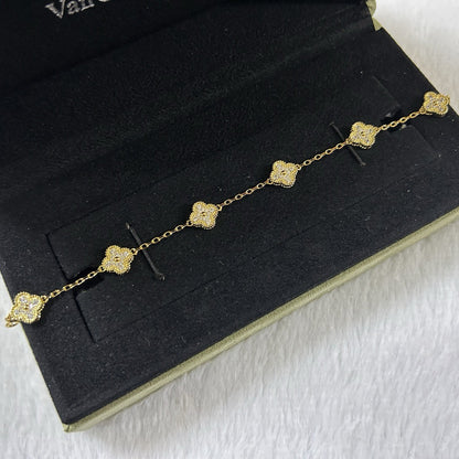 [JEWELICORN]CLOVER 6 MOTIF DIAMOND BRACELET