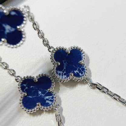 [Jewelicorn]CLOVER 5 MOTIF PIETERSITE SILVER BRACELET