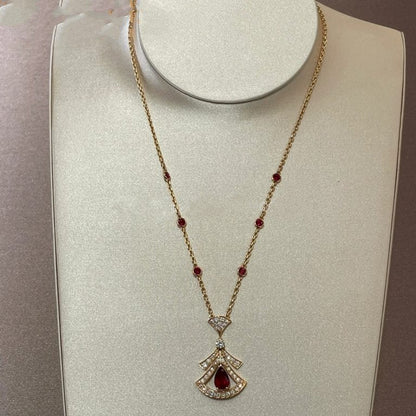 [Jewelicorn]DREAM NECKLACE CARNELIAN DIAMOND PINK GOLD