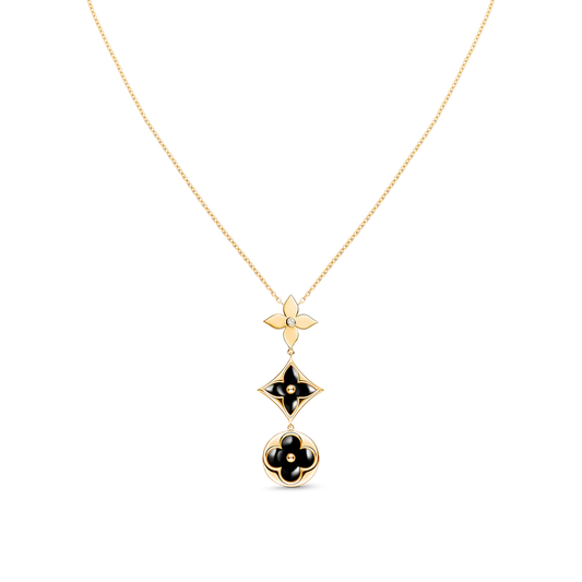 [Jewelicorn]STAR AND SUN ONYX PINK GOLD NECKLACE