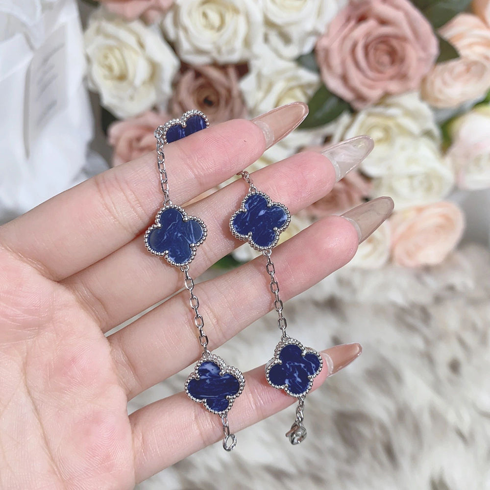[Jewelicorn]CLOVER 5 MOTIF PIETERSITE SILVER BRACELET